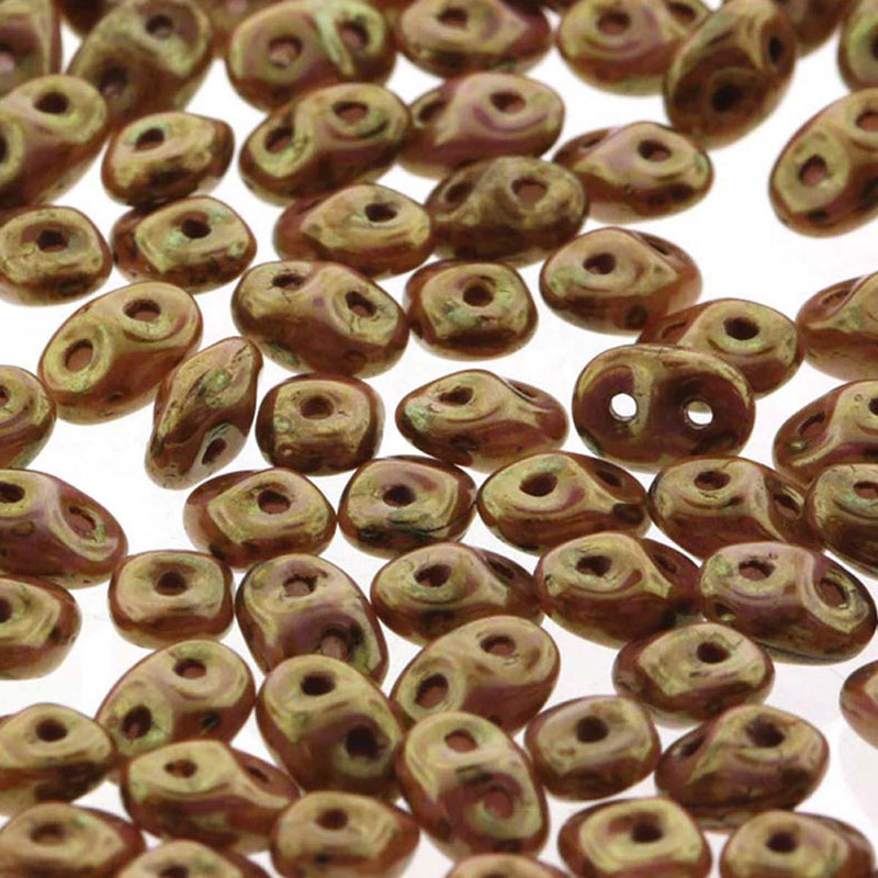 Superduo Beads, Chalk Lazure Red