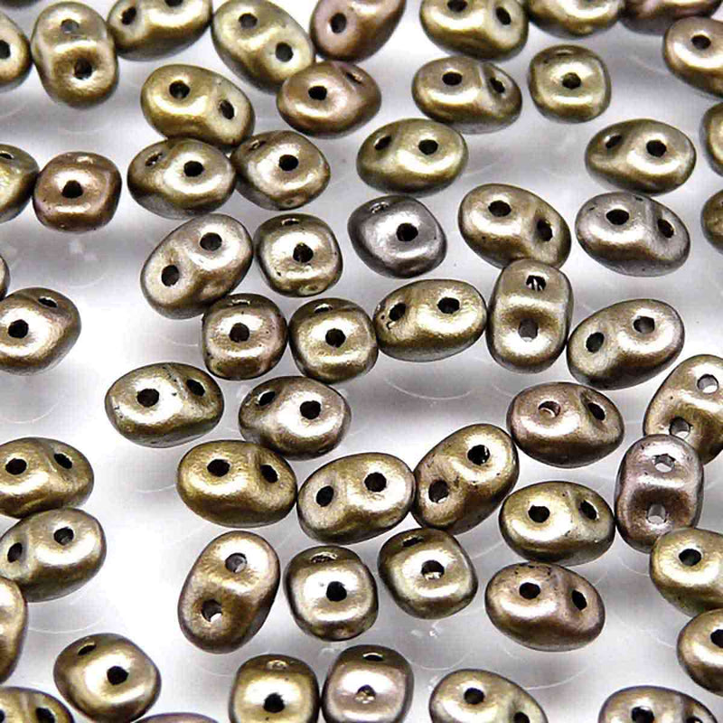 Superduo Beads, Crystal Grey Rainbow