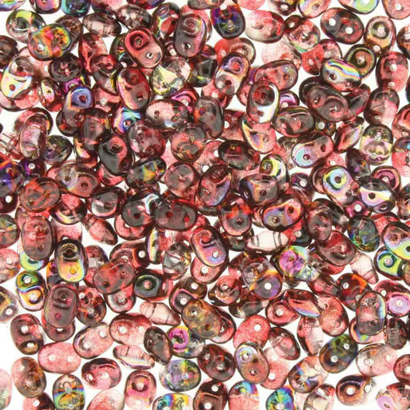 Superduo Beads, Crystal Magic Red Brown