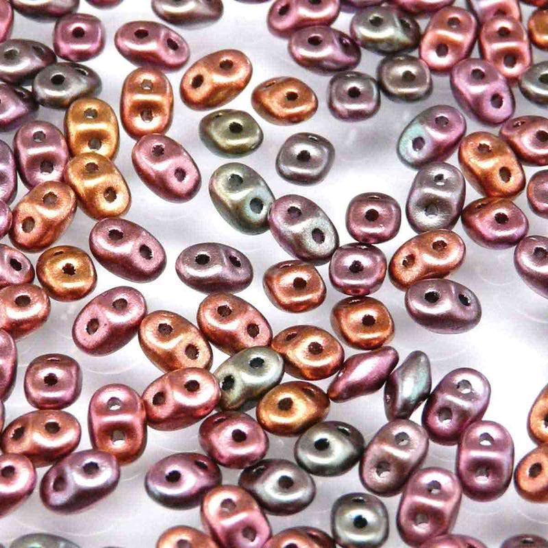 Superduo Beads, Crystal Orange Rainbow