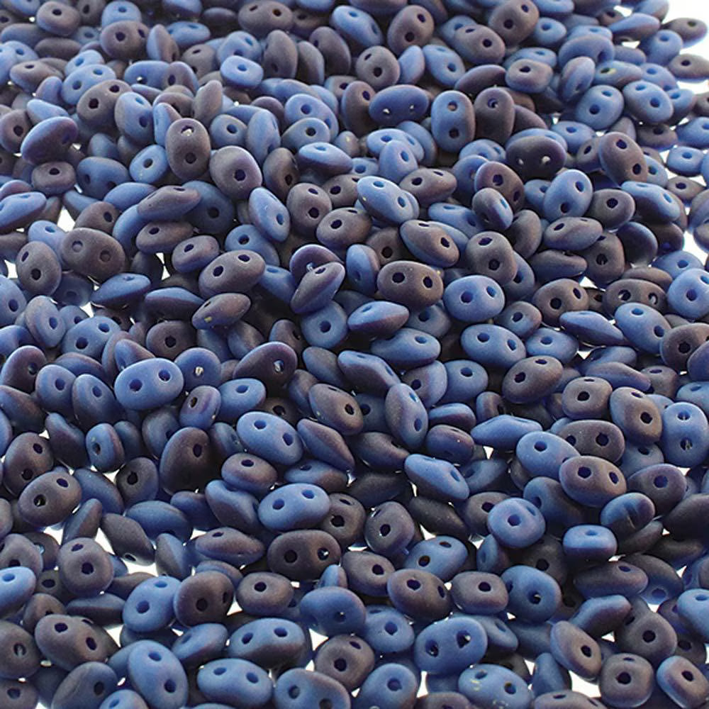 Superduo Beads, Duet Denim Opaque Matte