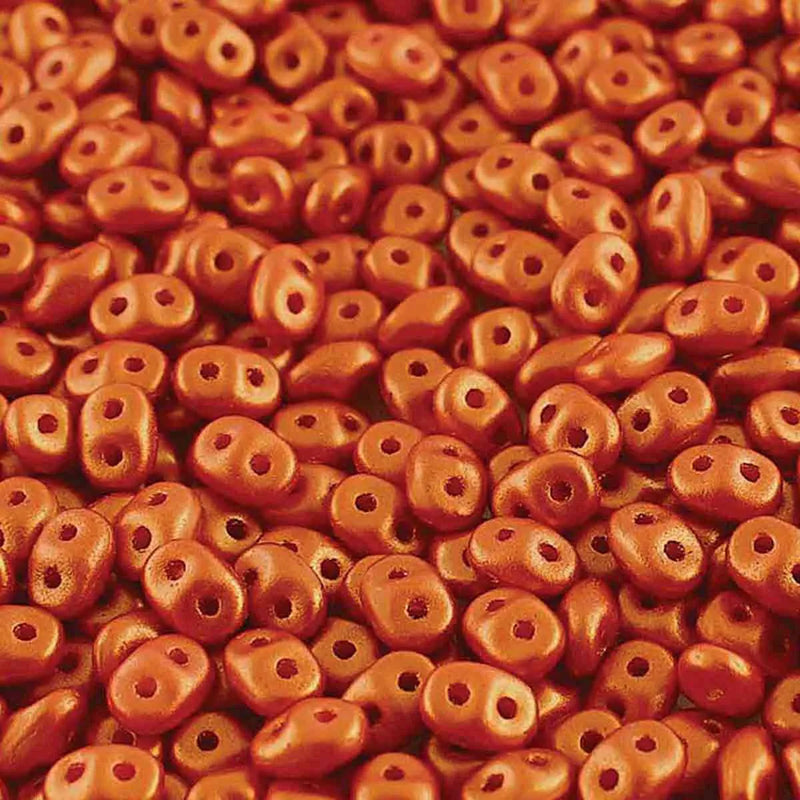 Superduo Beads, Gold Shine Brick Red