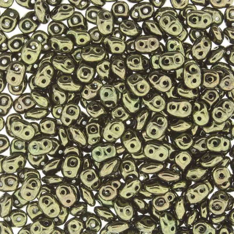 Superduo Beads, Jet Red Luster