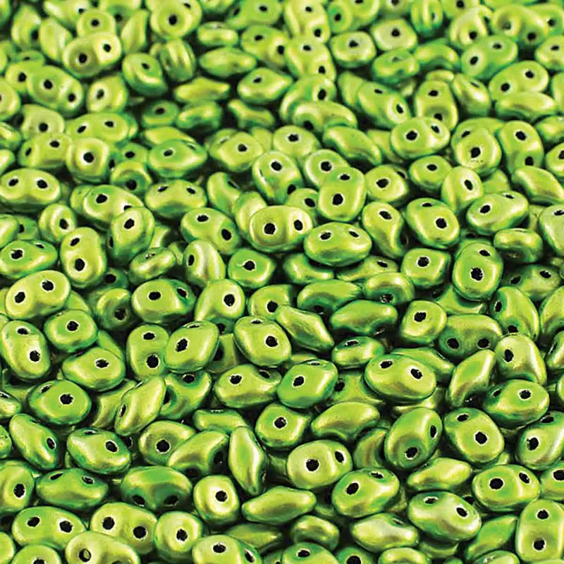 Superduo Beads, Metalust Apple Green