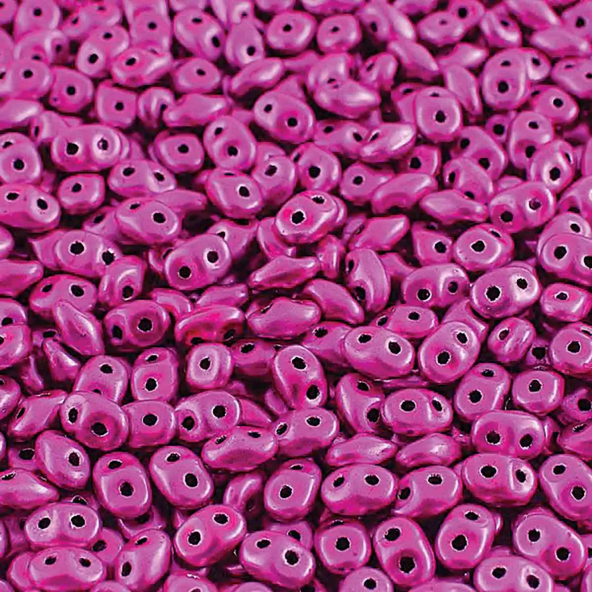 Superduo Beads, Metalust Hot Pink