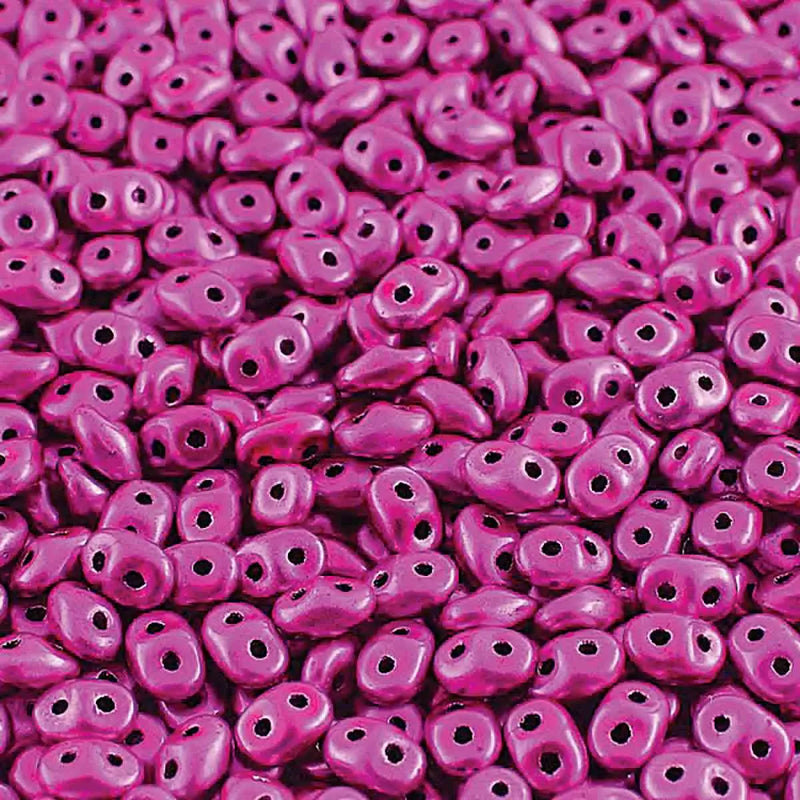 Superduo Beads, Metalust Hot Pink