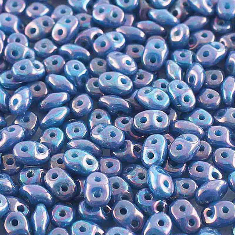 Superduo Beads, Nebula Turquoise Blue