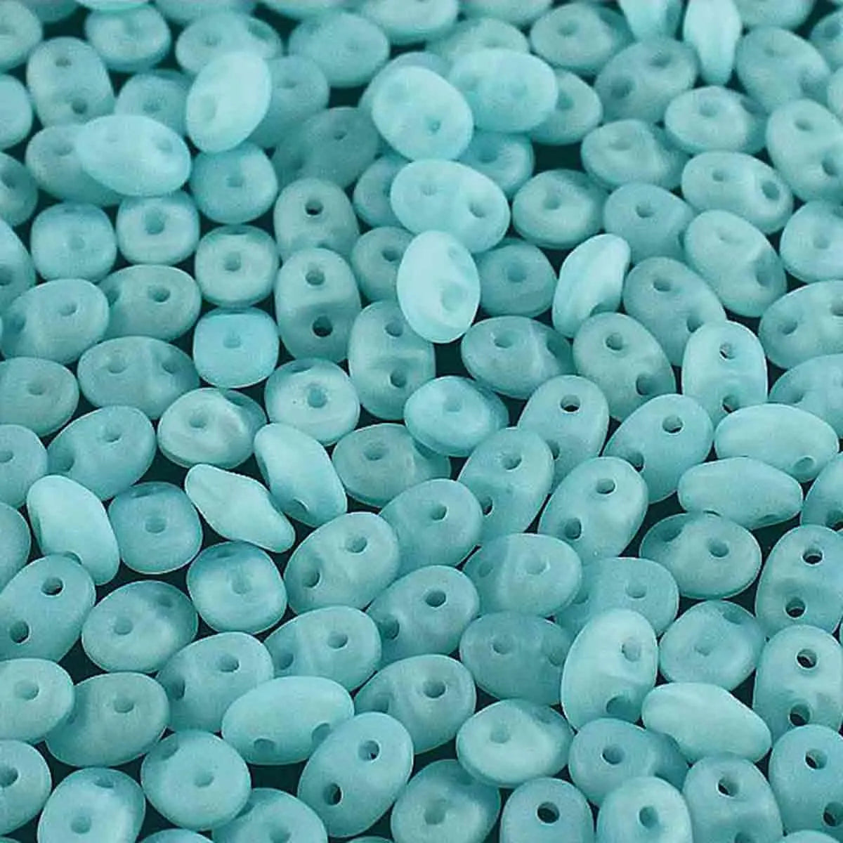 Superduo Beads, Opal Aqua Matte