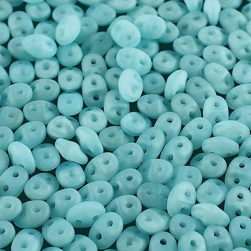 Superduo Beads, Opal Aqua Matte