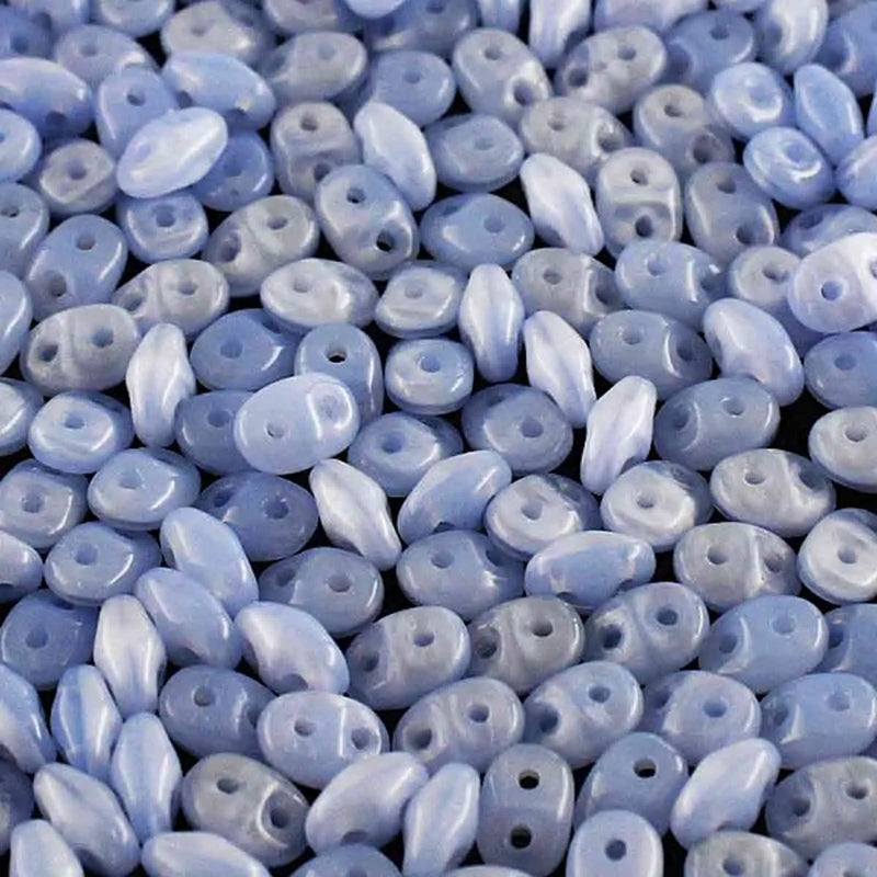 Superduo Beads, Opal Blue