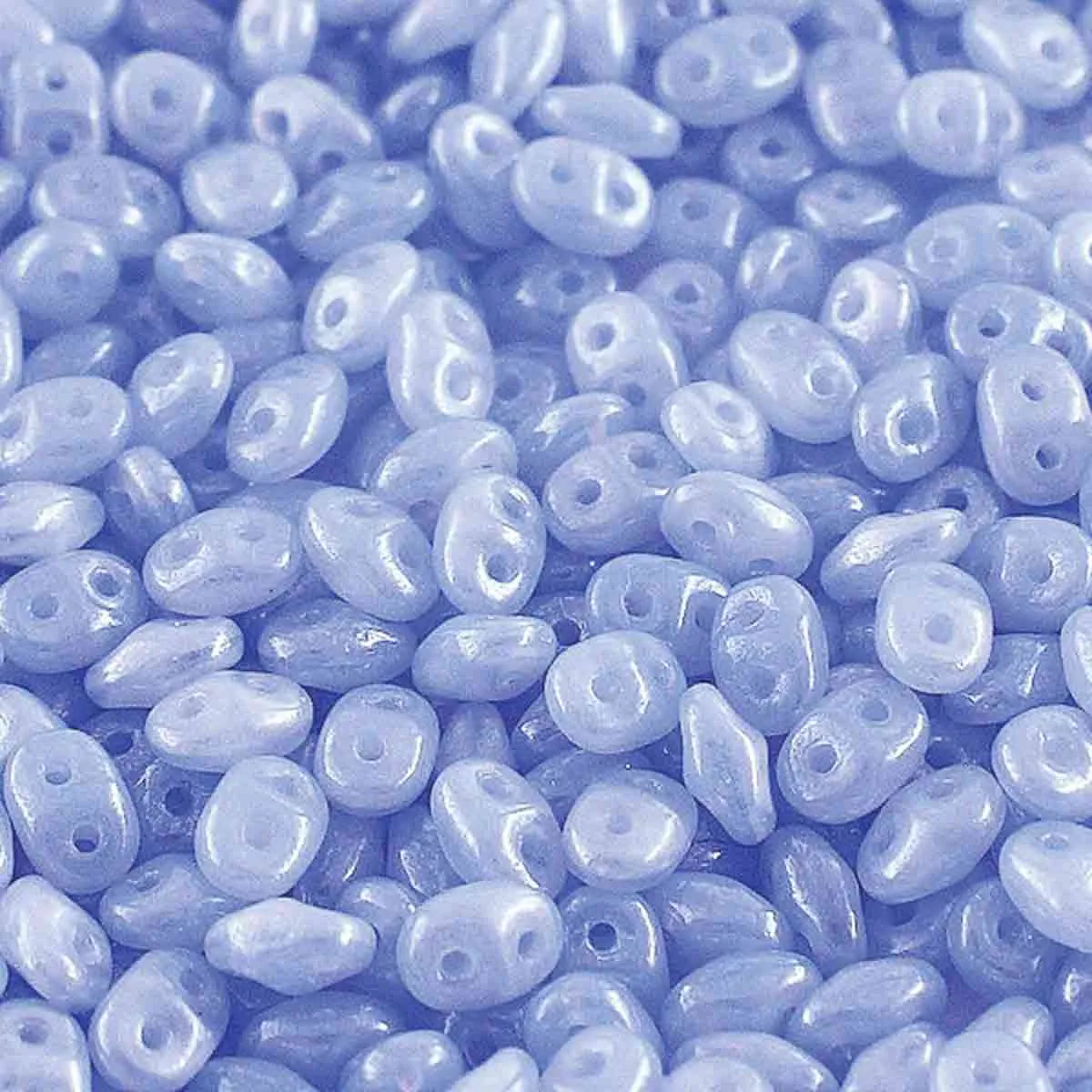 Superduo Blue Opal white Luster