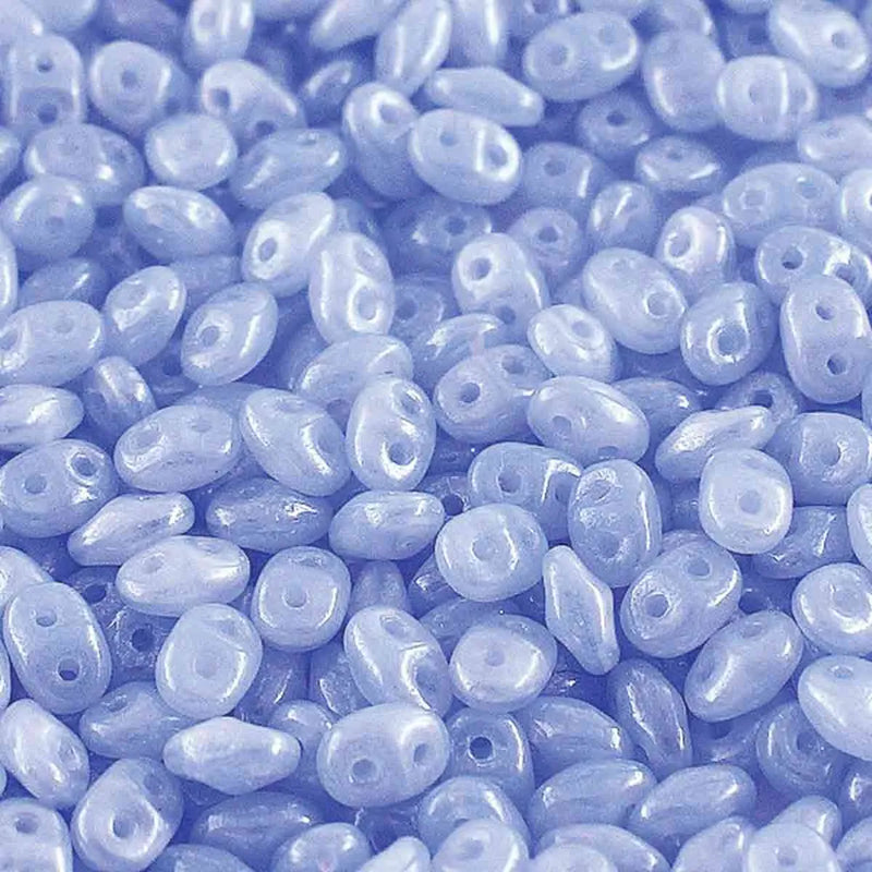 Superduo Blue Opal white Luster