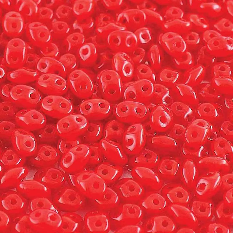 Superduo Beads, Opal Red