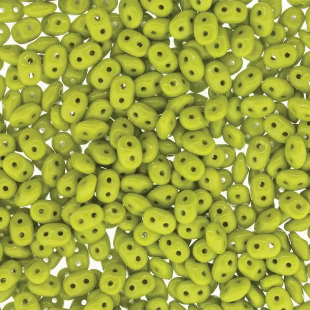 Superduo Beads, Opaque Green