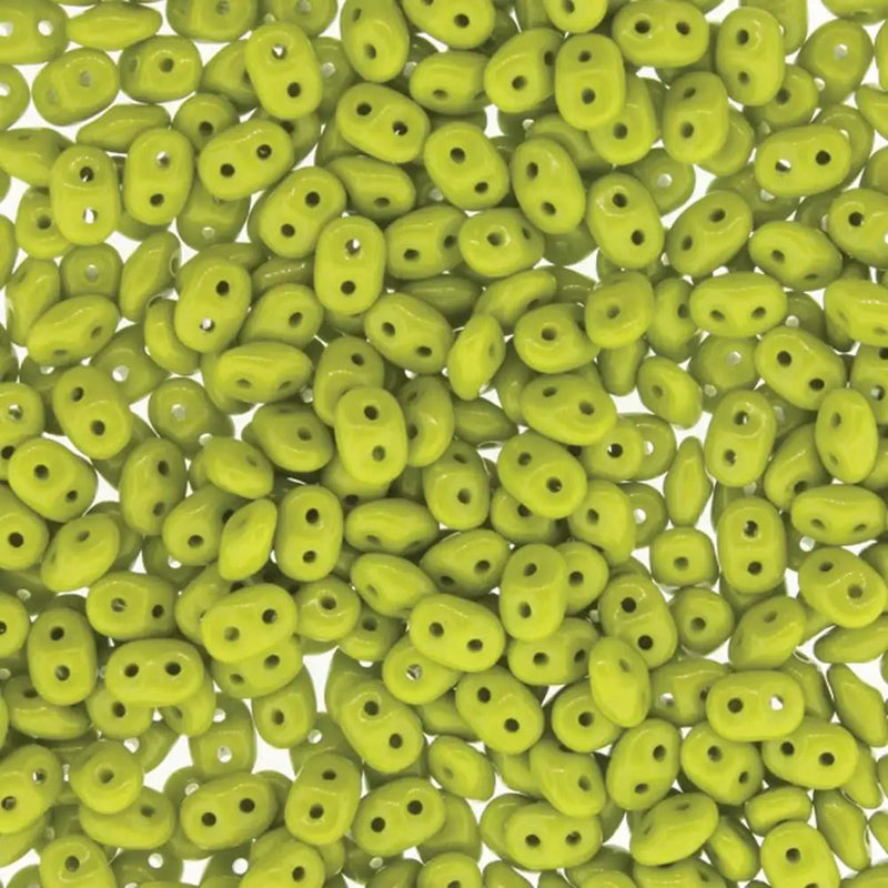 Superduo Beads, Opaque Green