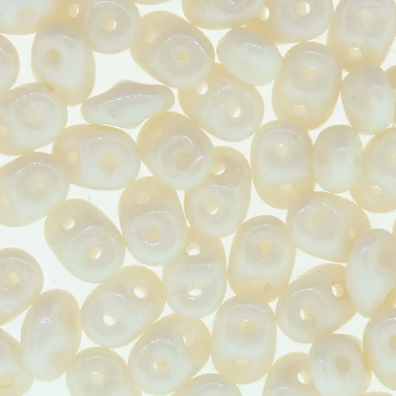 SuperDuo Orange Luster on Chalk