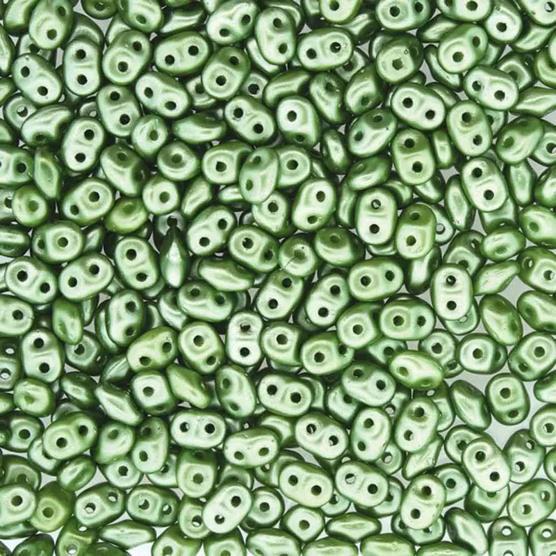 Superduo Beads, Pastel Olivine