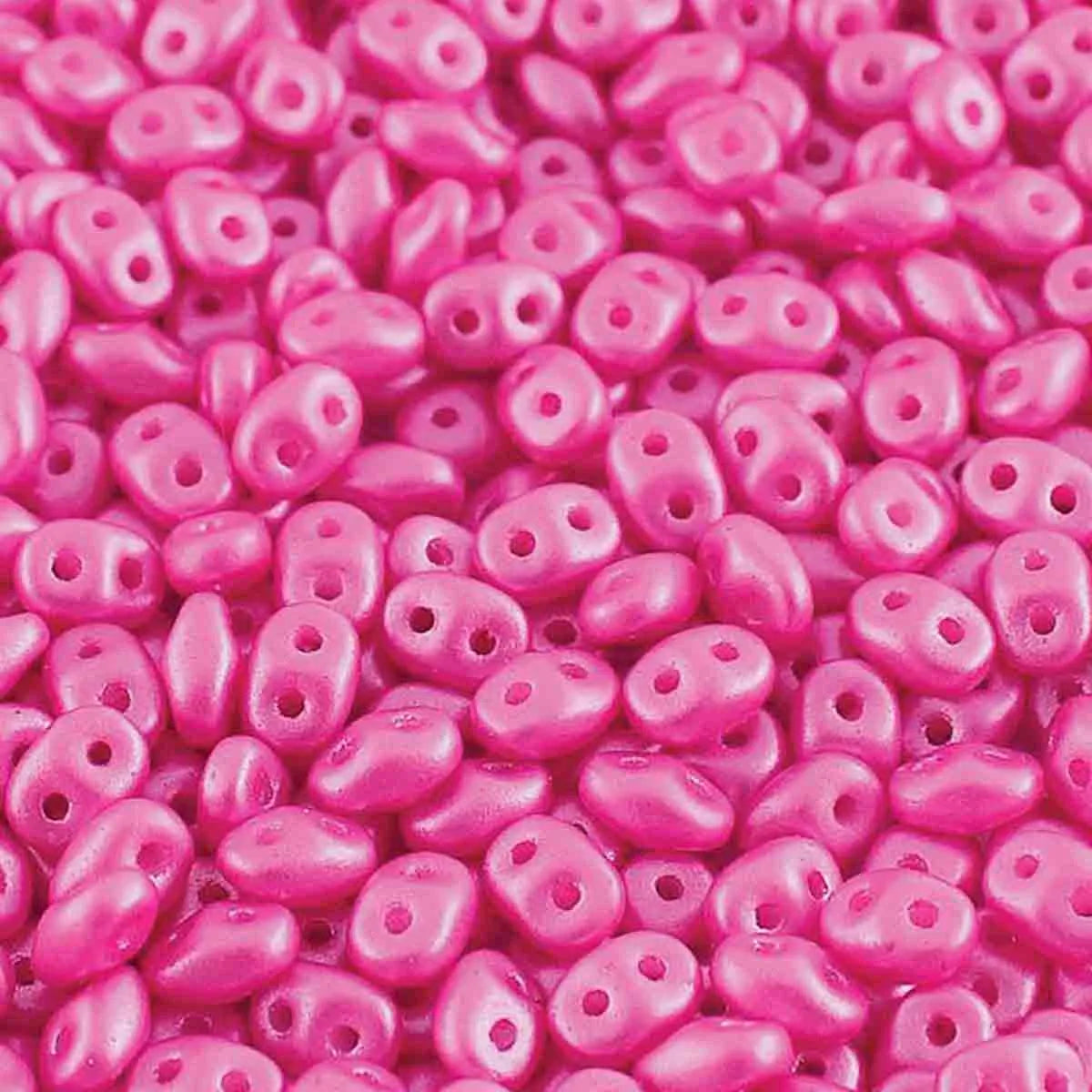 Superduo Beads, Pearl Shine Light Fuchsia
