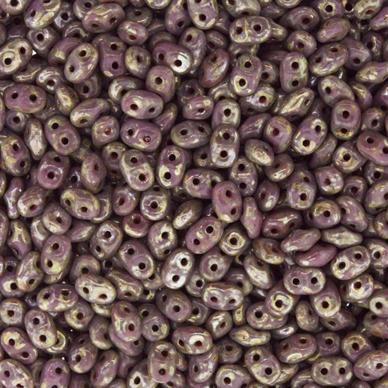 Superduo Beads, Picasso Opaque Violet