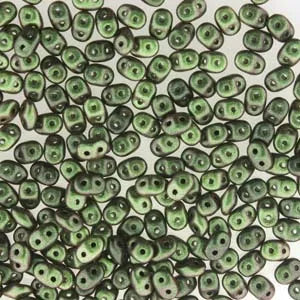 Superduo Beads, Polychrome Sage & Citrus