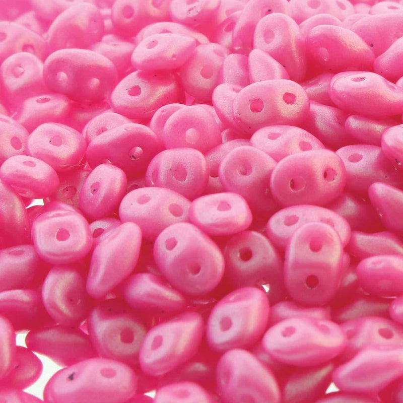 Superduo Beads, Tropical Flamingo Pink