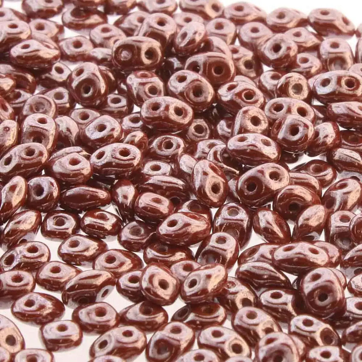 Superduo Beads, Umber Opaque Luster