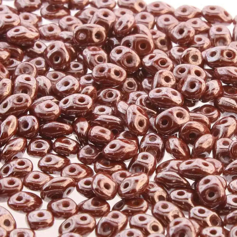 Superduo Beads, Umber Opaque Luster