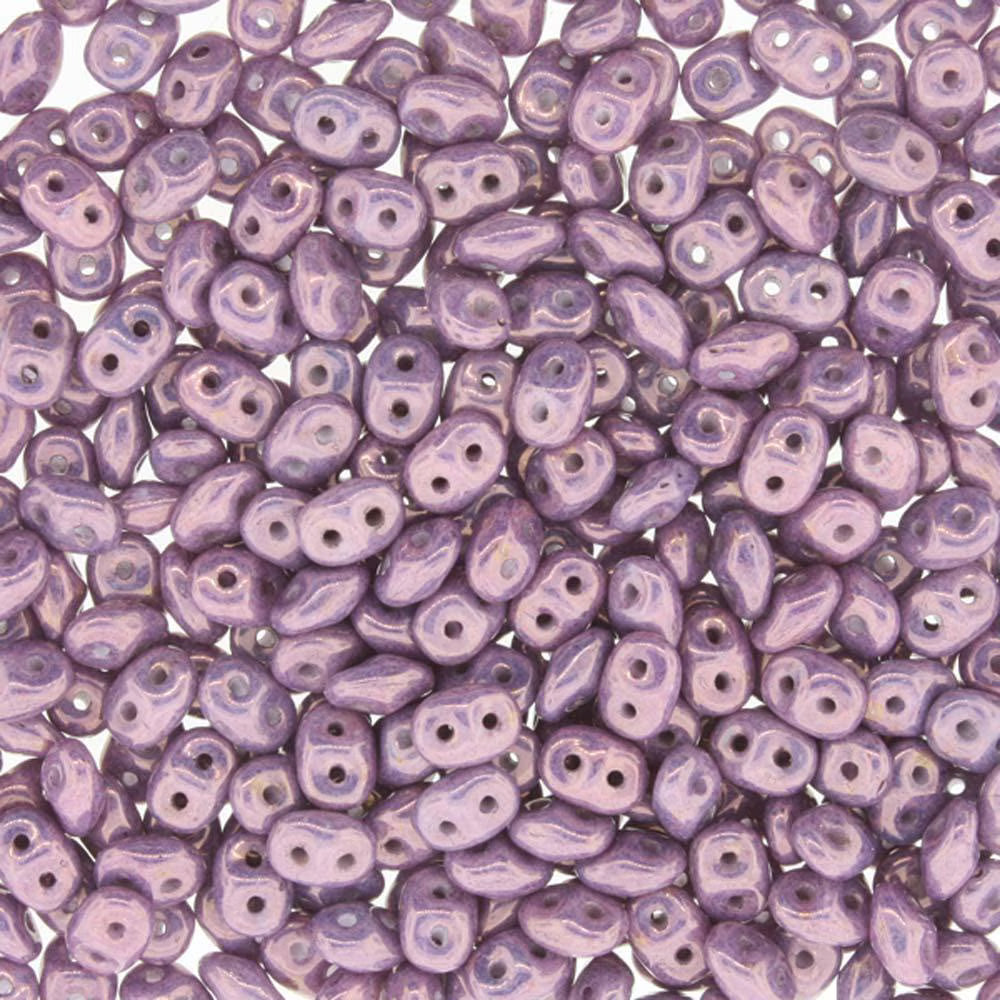 Superduo Beads, Vega on Chalk