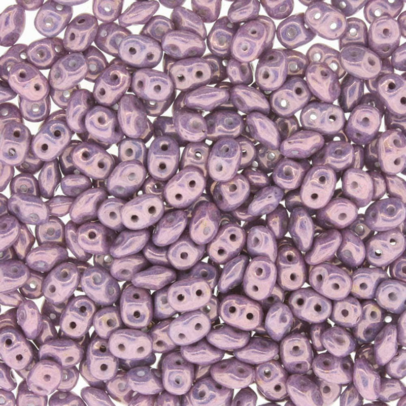 Superduo Beads, Vega on Chalk