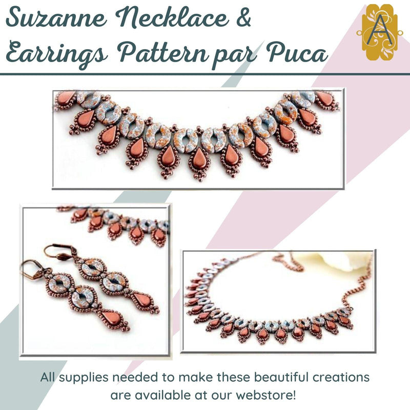 Suzanne Necklace & Earrings Pattern Par Puca - The Argus Collection