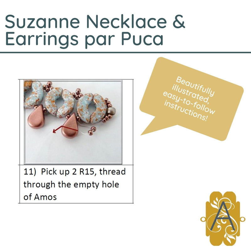 Suzanne Necklace & Earrings Pattern Par Puca - The Argus Collection