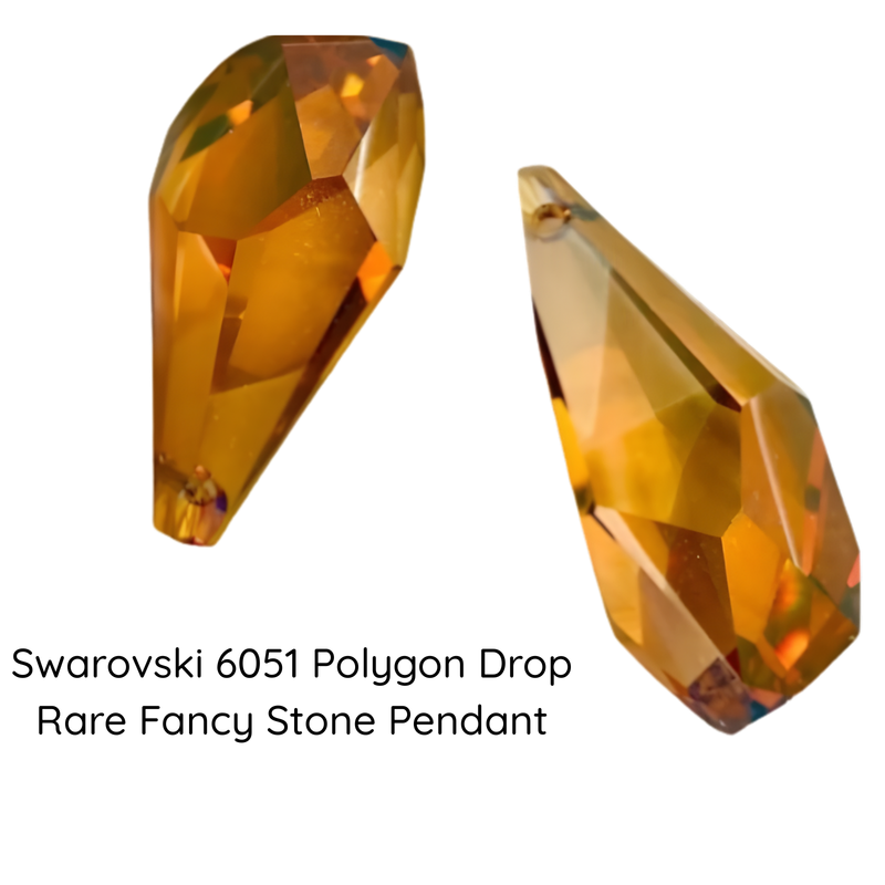 Swarovski 6015 Polygon Drop, 50mm, Crystal Copper
