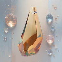 Swarovski 6015 Polygon Drop, 50mm, Crystal Copper