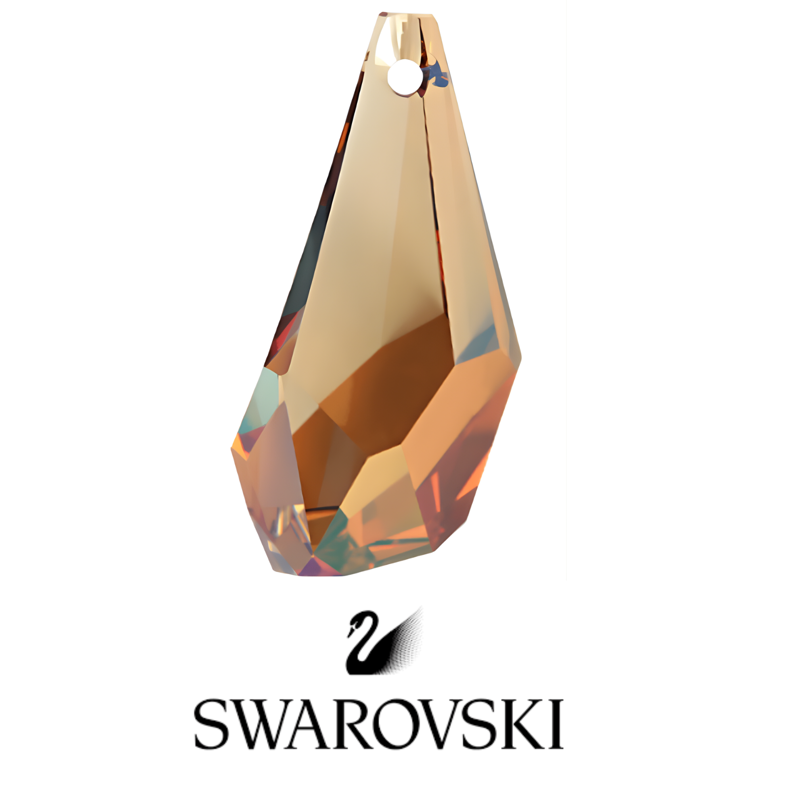 Swarovski 6015 Polygon Drop, 50mm, Crystal Copper