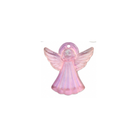 Vintage Swarovski crystal angel charm in Crystal Light Amethyst Glimmer, 14 × 13 mm