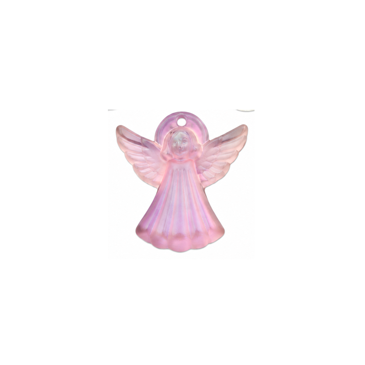 Vintage Swarovski crystal angel charm in Crystal Light Amethyst Glimmer, 14 × 13 mm