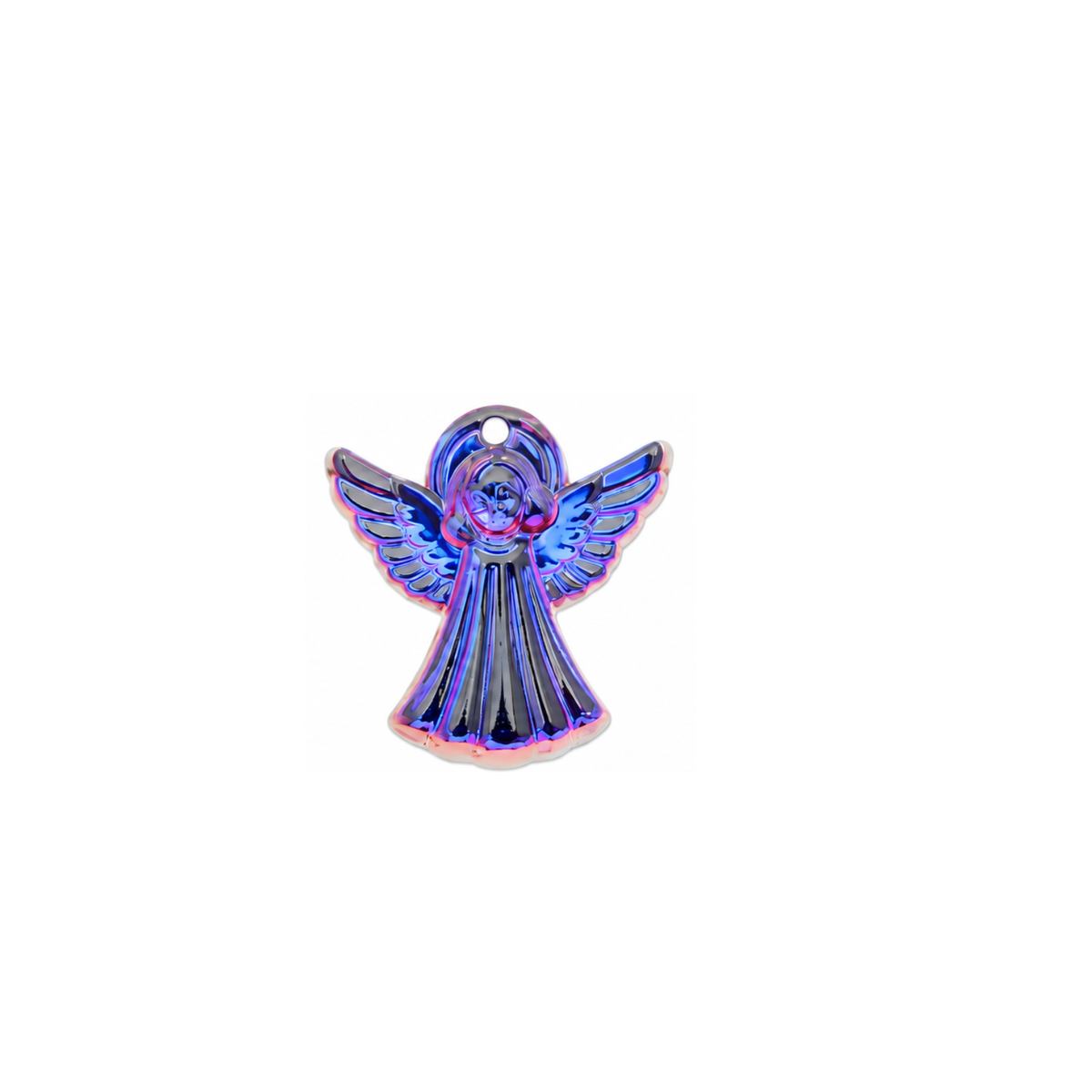 Vintage Swarovski crystal angel charm in Crystal Bermuda Blue Unfoiled, 14 × 13 mm