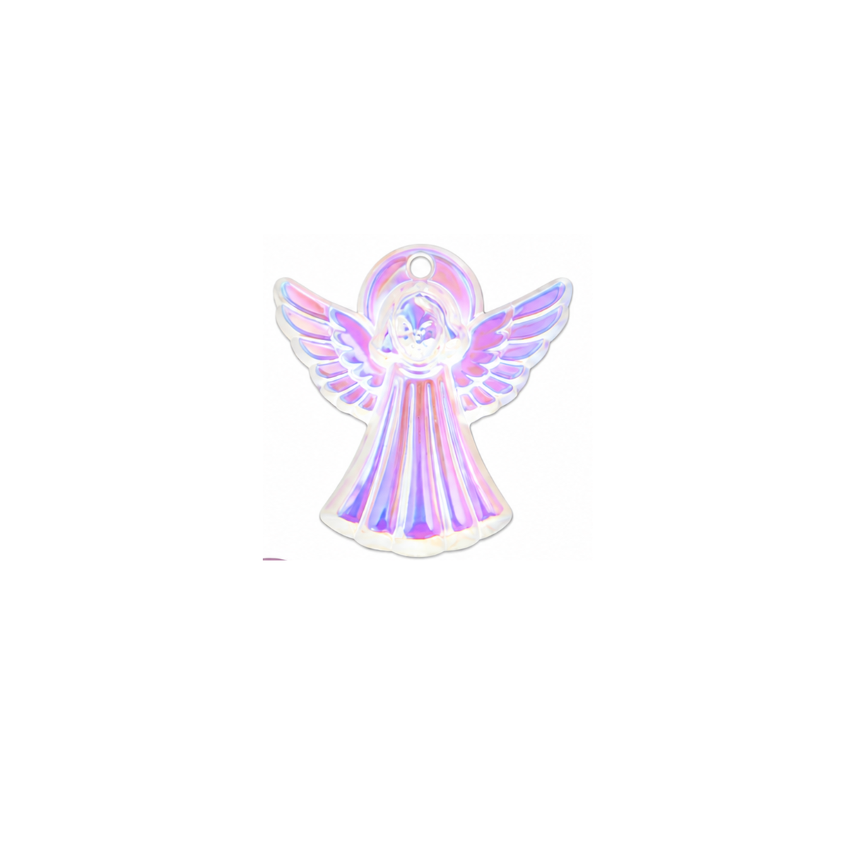Vintage Swarovski crystal angel charm in Crystal Matte Glacier Blue, 14 × 13 mm