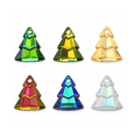 Six Swarovski crystal Christmas tree pendants in assorted custom colours by EHA Select, 15 × 13 mm