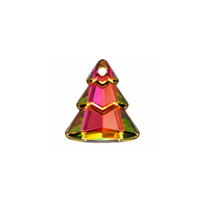Swarovski crystal Christmas tree pendant in Crystal Medium Vitrail with ruby, amethyst and green reflections, 15 × 13 mm