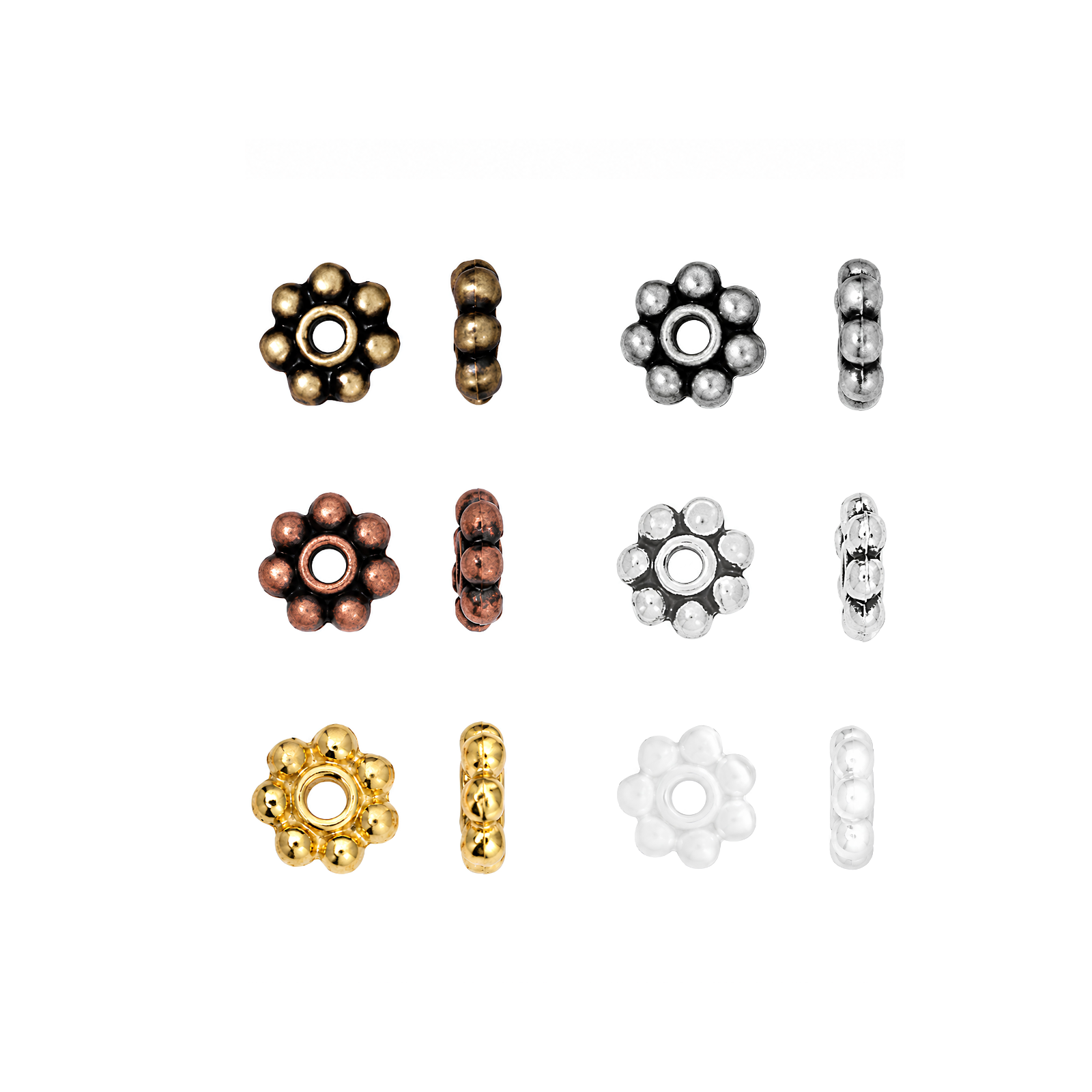 Tierracast Heishi Daisy Spacer Beads, 4mm