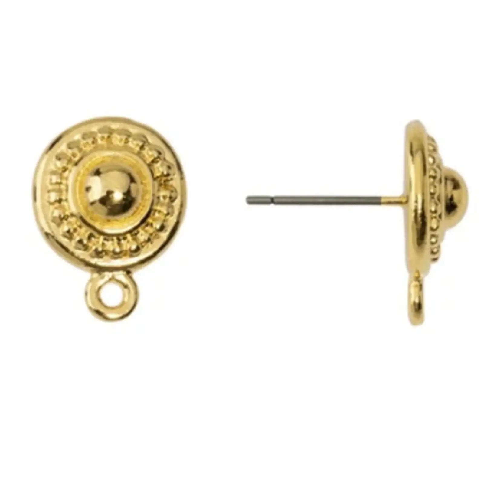 Tierracast Beaded Earring Studs, 11mm, Titanium Posts