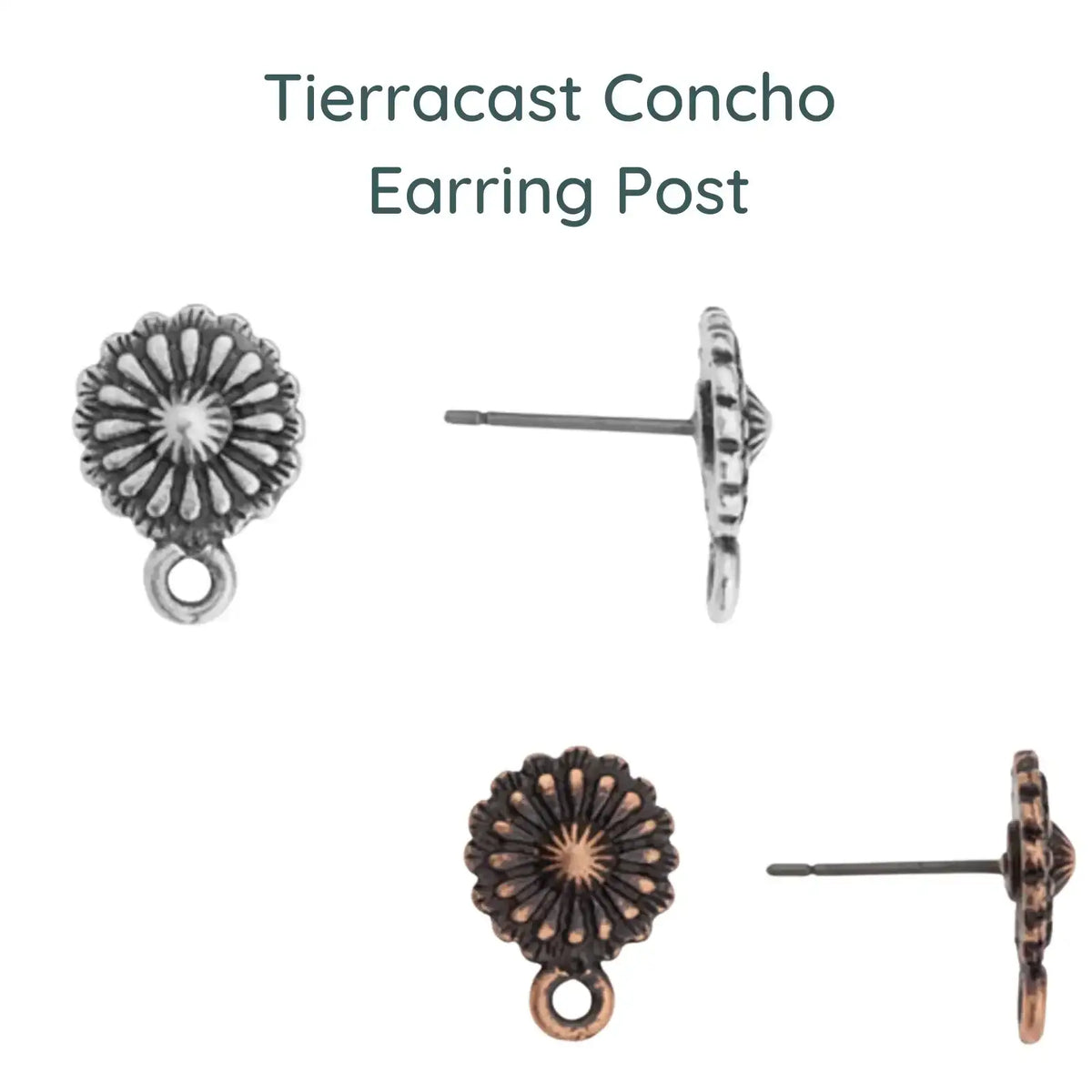 Tierracast, Concho Earring Posts, 1 Pair - The Argus Collection
