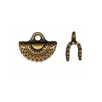 TierraCast Crescent Crimp End for Ribbon, Leather & Cord – 4 Finishes
