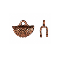 TierraCast Crescent Crimp End for Ribbon, Leather & Cord – 4 Finishes
