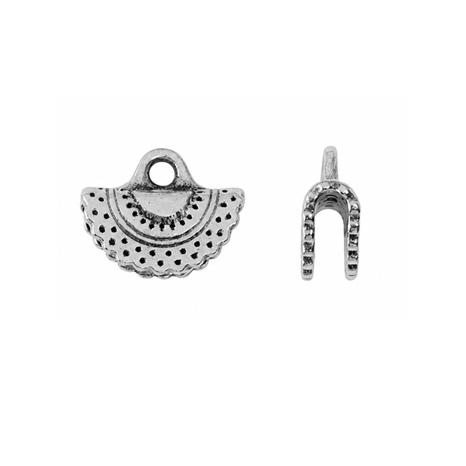 TierraCast Crescent Crimp End for Ribbon, Leather & Cord – 4 Finishes