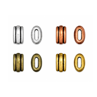 TierraCast Deco crimpable barrel beads in antique silver, antique copper, oxidized brass and antique gold finishes.