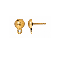 TierraCast Dome Earring Studs with Titanium Posts, 1 Pair