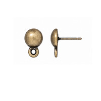 TierraCast Dome Earring Studs with Titanium Posts, 1 Pair