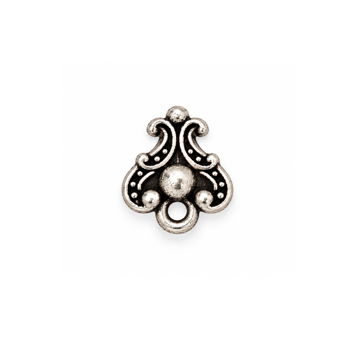 TierraCast Duchess earring post with titanium post in Antique Silver finish